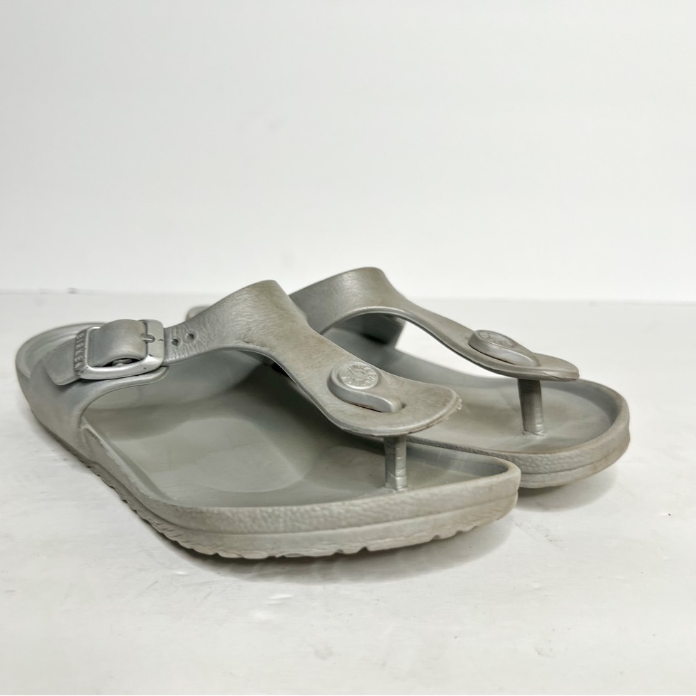 Birkenstock Gizeh Rubber Foam Sandals Grey Silver Size 33 Kids Size 2